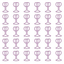 30Pcs Wine Glass Shape Paper Clip Metal Paper Clamp for-Purple