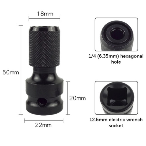 4Pcs Socket Adapter Hexagonal Adapter 1/2 Square Drive to 1/4 2