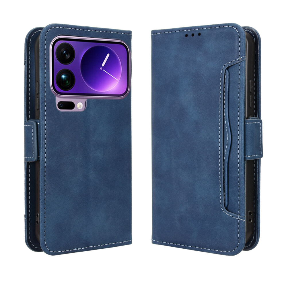 (Blue) For Xiaomi 17 Pro Leather Case Phone Wallet Cover With Multiple Card Slots Blue 6914287895119