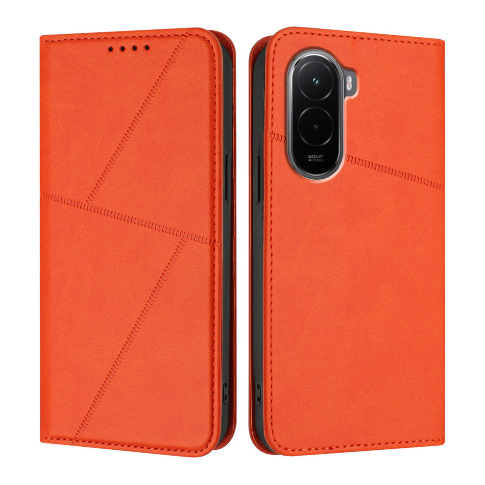 (Orange) For Xiaomi Poco M7 4G (169Mm) Wallet Case Magnetic Closure Leather Flip Phone Cover With Stand Orange 6914287065543