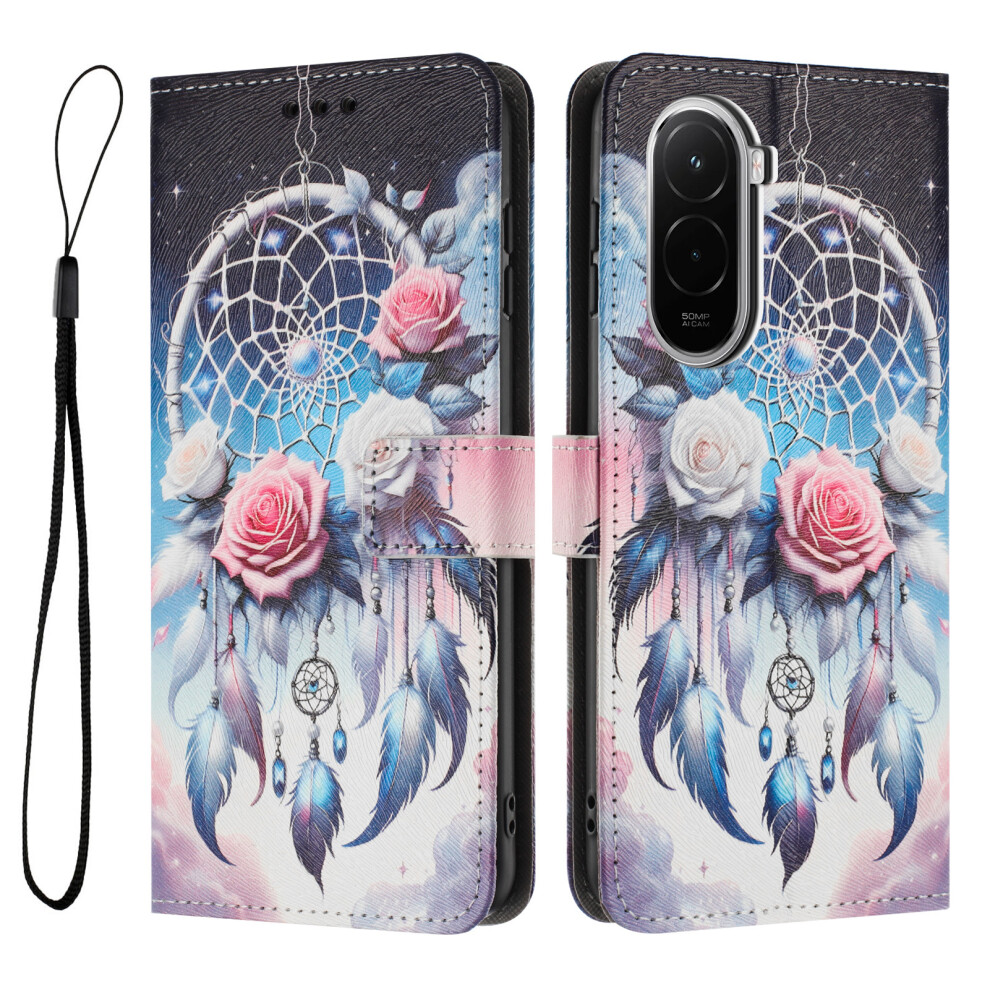 (Flower Wind Chime) For Xiaomi Poco M7 4G (169Mm) Wallet Case Pattern Printing Pu Leather Phone Cover With Lanyard 6914282296638