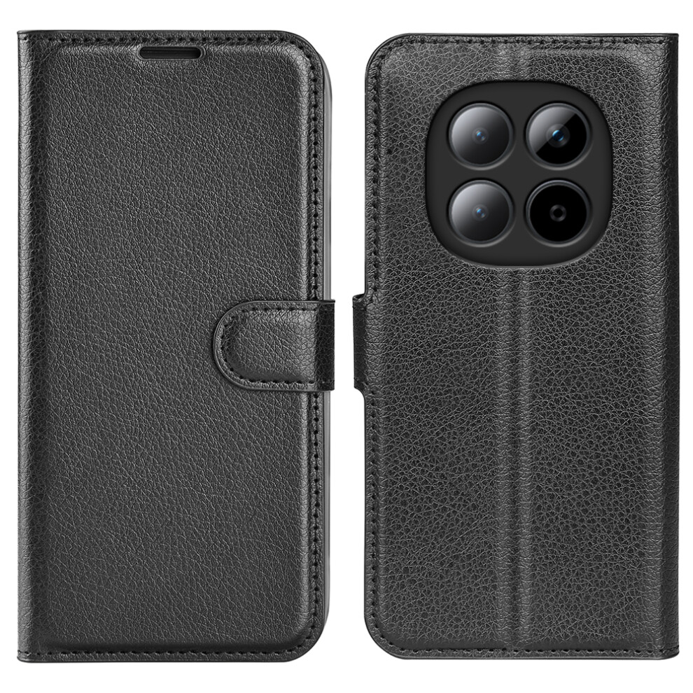 (Black) For Xiaomi Redmi Note 15 Pro+ 5G Case Litchi Texture Shockproof Leather Wallet Phone Cover Black 6914281381700