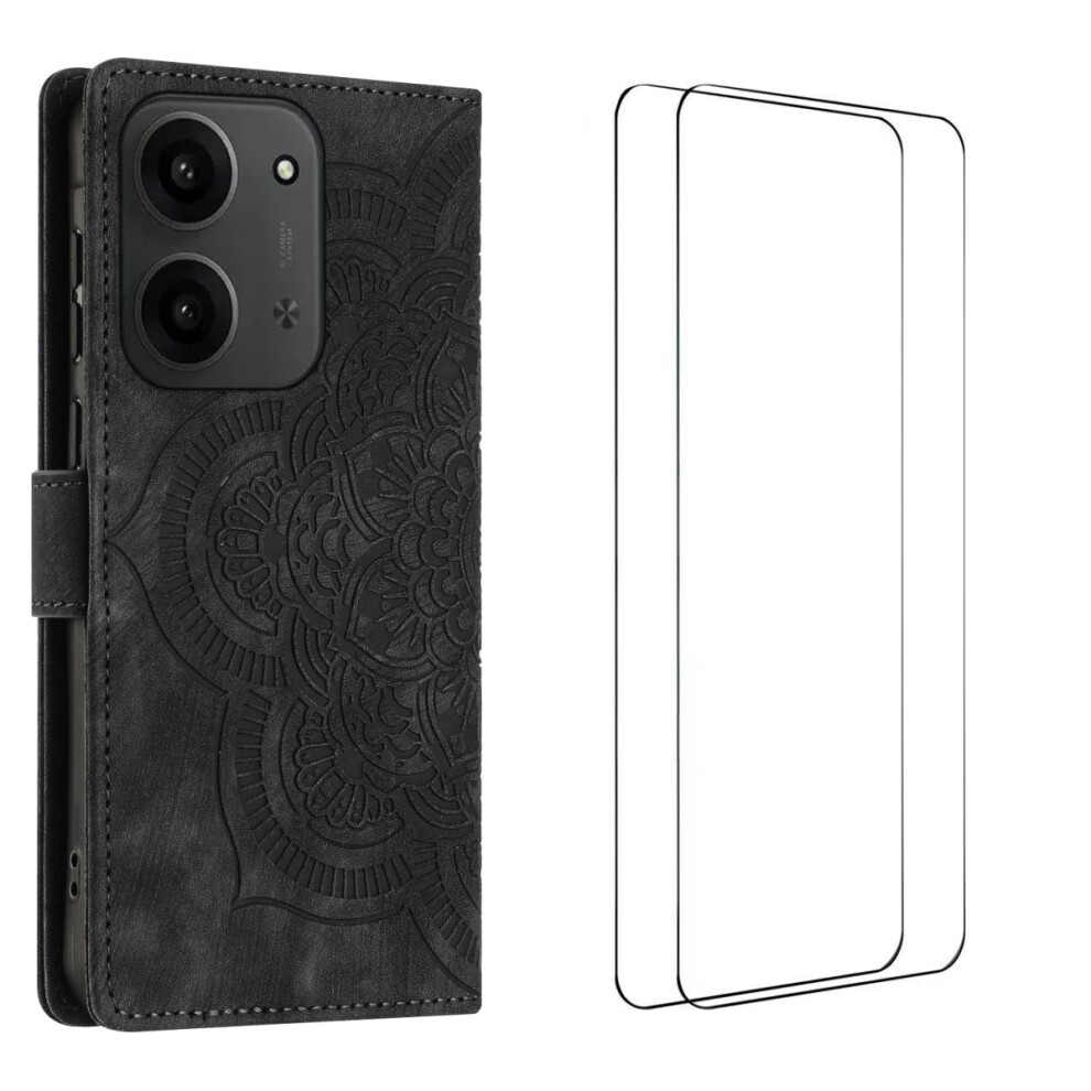 (Black) For Xiaomi Redmi 15C 4G (Eu) (173Mm) / Xiaomi Redmi 15C 5G (Eu) (173Mm) Case With 2Pcs Tempered Glass Wanlonfeng Mtl Series Manda Black 6914285772351