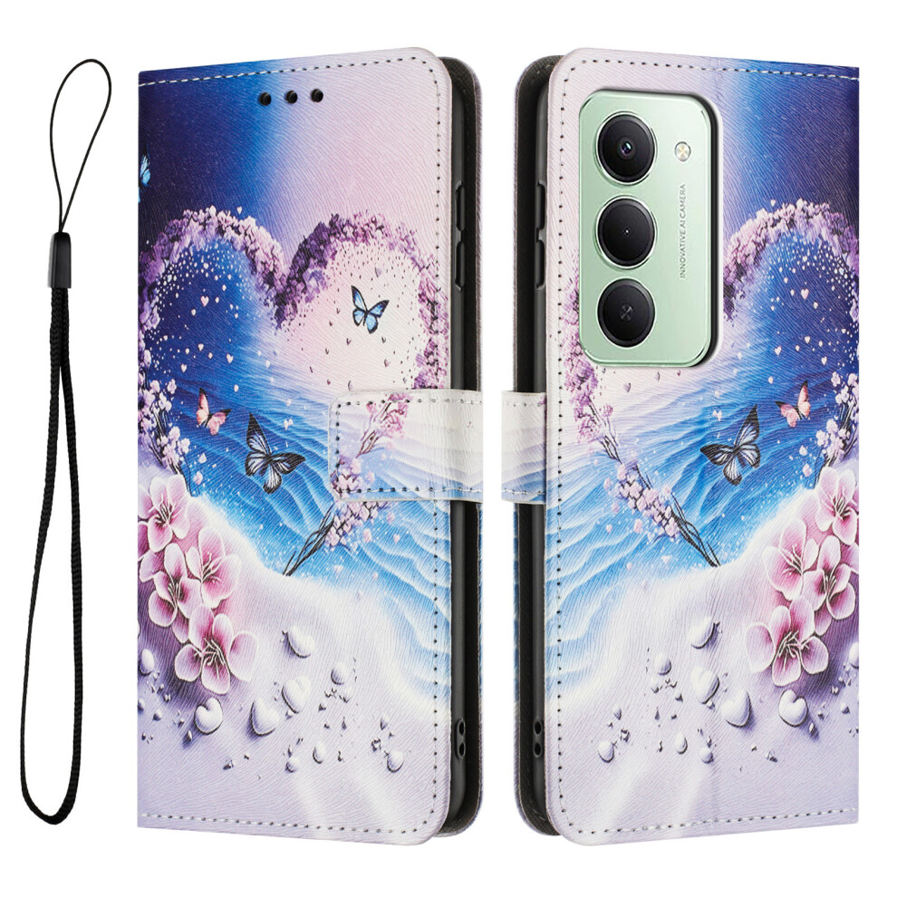 (Heart Butterfly) For Xiaomi Redmi 15 4G (Eu) (171Mm) Wallet Case Pattern Printing Pu Leather Phone Cover With Lanyard 6914288032308