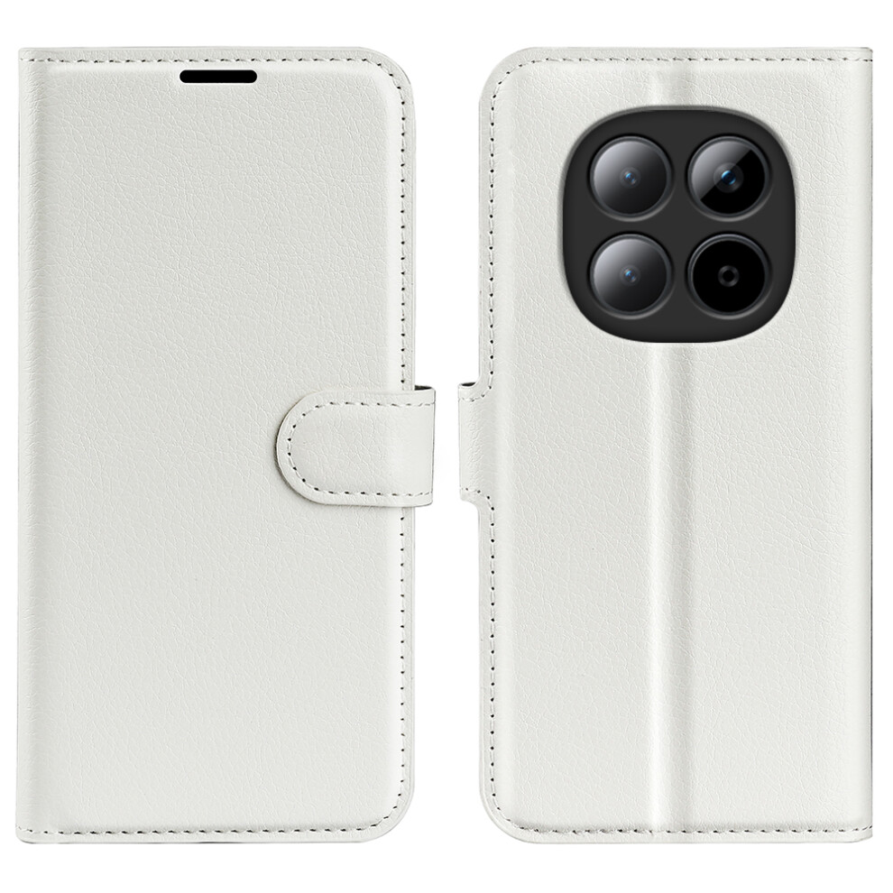 (White) For Xiaomi Redmi Note 15 Pro 5G Case Litchi Texture Shockproof Leather Wallet Phone Cover White 6914288873451