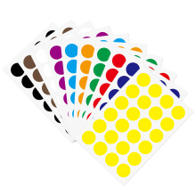 Etichette rotonde a punti per codifica, etichette colorate con diametro di 1,9 cm per premi in classe e organizzazione in ufficio, adesivo rotondo
