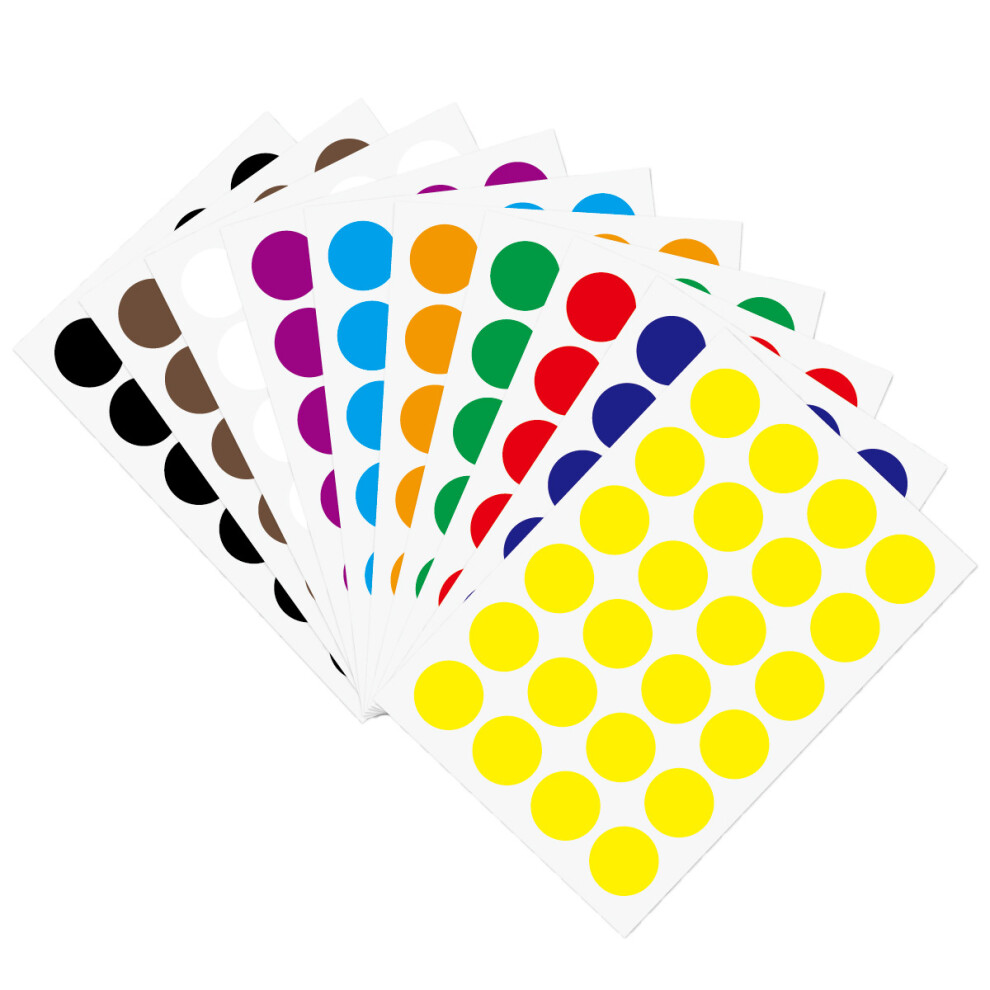 Round Coding Circle Dot Labels, 1.9Cm Diameter Color Coding Labels For Classroom Rewards And Office Organization, Adhesive Round Sticker With Easy To 9486358045558