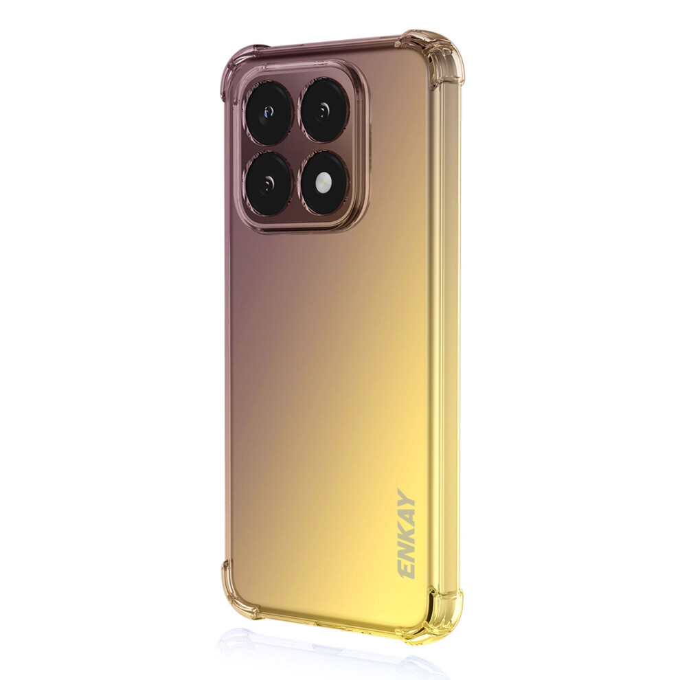 (Purple / Gold) For Xiaomi 15T Tpu Case Enkay Thickened Four Corner Drop-Proof Phone Back Cover Gold,Purple 6914280367163