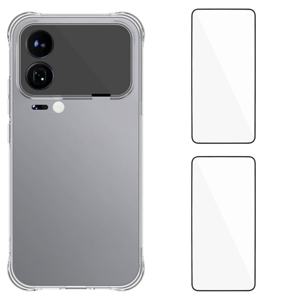 (Transparent) For Xiaomi 17 Pro Max Tpu Case Wanlonfeng Wl2 Series 2.0Mm Phone Cover With 2Pcs Tempered Glass Films 6914283833771