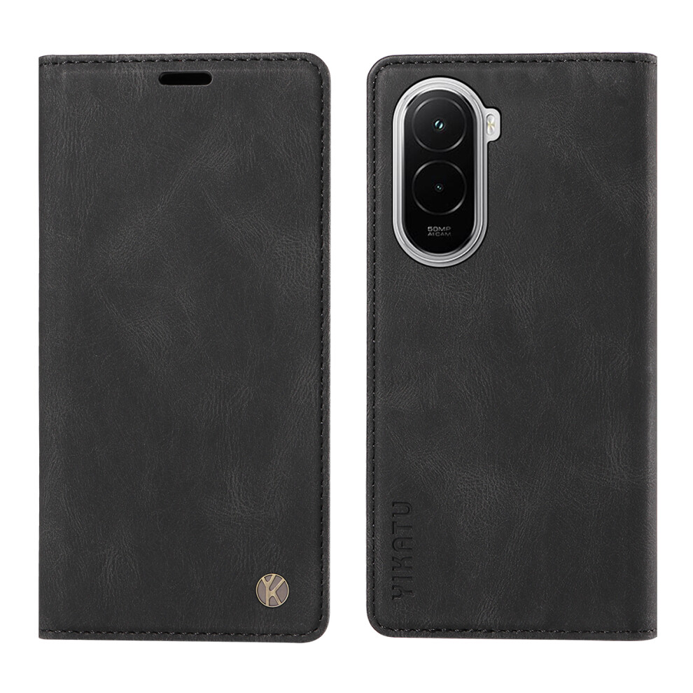 (Black) For Xiaomi Poco M7 4G (169Mm) Leather Cover Yikatu Yk-004 Skin-Touch Wallet Phone Cases Black 6914280904467