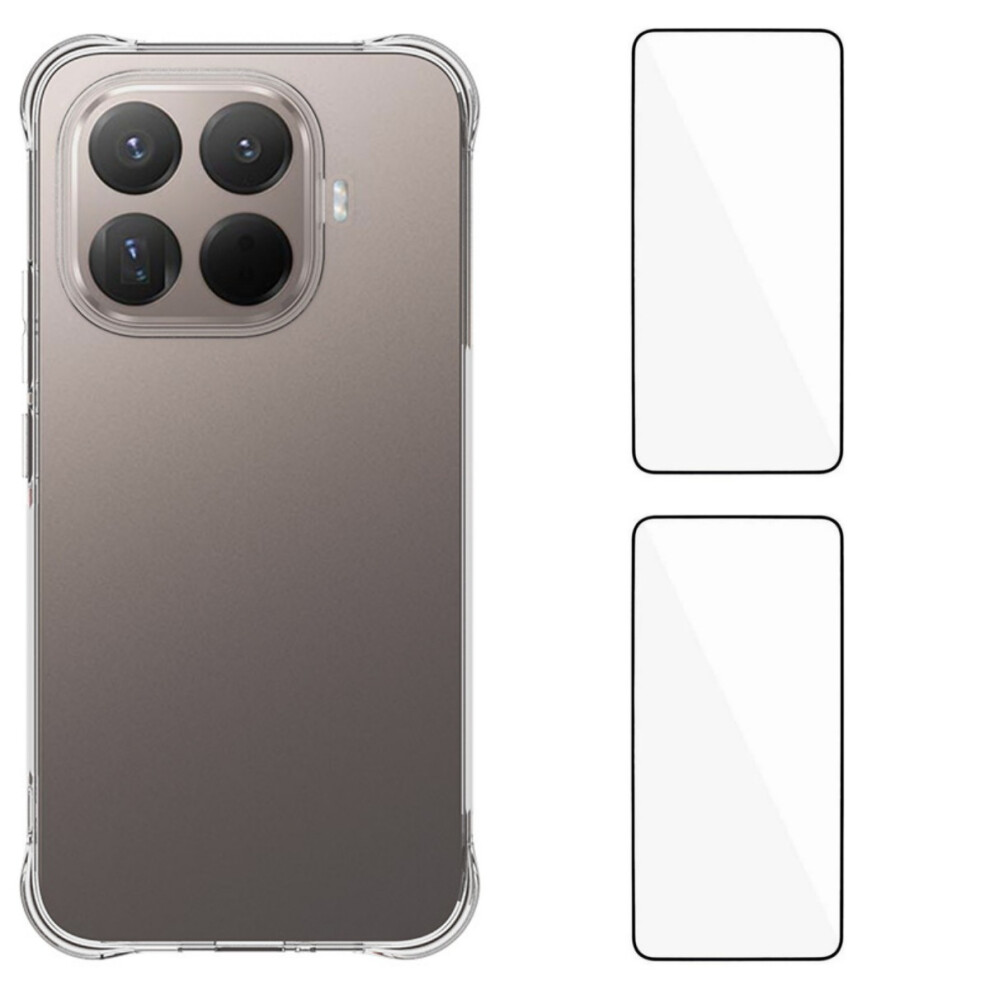 (Transparent) For Xiaomi 15T Pro Tpu Case Wanlonfeng Wl2 Series 2.0Mm Phone Cover With 2Pcs Tempered Glass Films 6914289815566