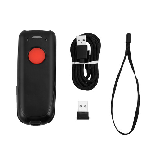 Scanner de poche antichoc, lecteur de codes-barres sans fil Bluetooth, compatible multilingue et rapide.