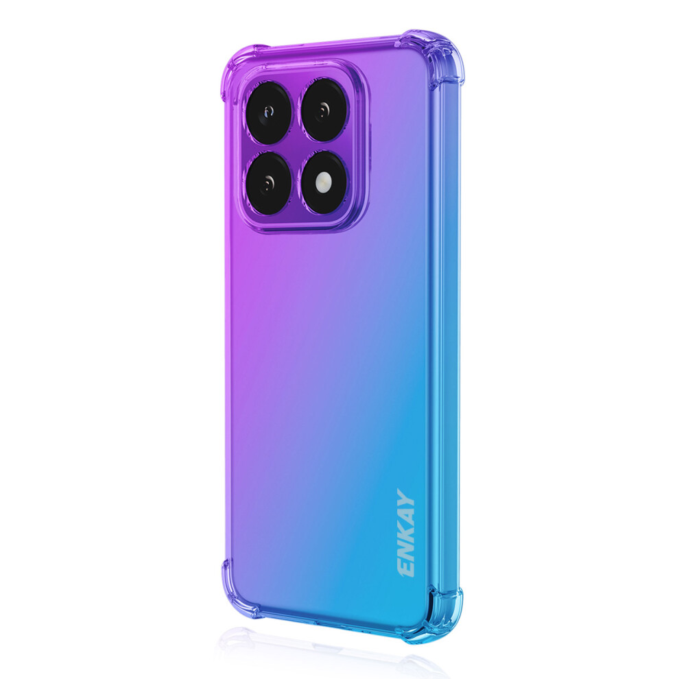 (Purple / Blue) For Xiaomi 15T Tpu Case Enkay Thickened Four Corner Drop-Proof Phone Back Cover Blue,Purple 6914280686431