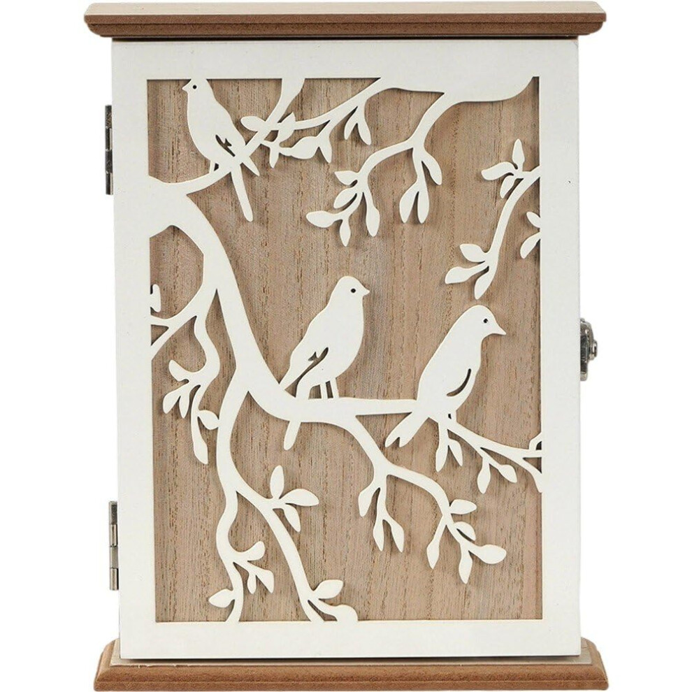 Wooden Key Cabinet Wall Mounted Rustic Holder With 6 Hooks For Entryway Farmhouse Decor 9365049271943