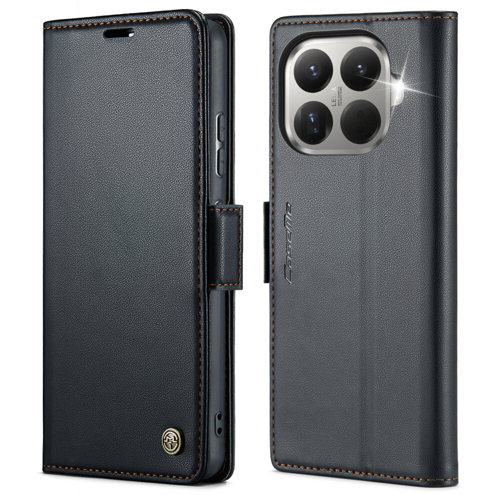 (Black) For Xiaomi 15T Pro Case Caseme 023 Series Rfid Blocking Glossy Stand Phone Cover Black 6914288670487