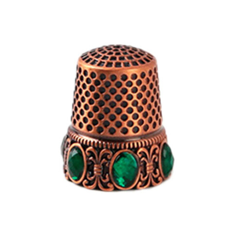 Antique Style Metal Needle Case-red ancient Drill retro thimble