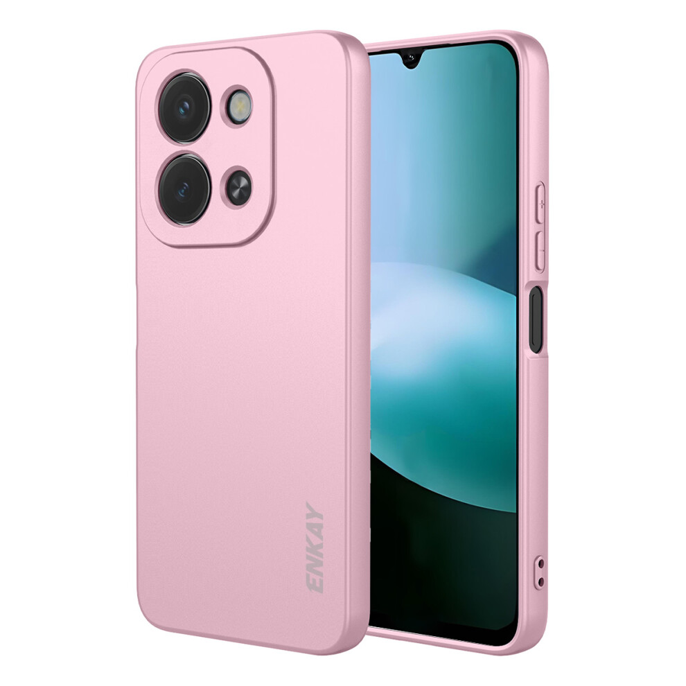 (Pink) For Xiaomi Redmi 15C 4G (Global) (171Mm) / Xiaomi Poco C85 4G (171Mm) Silicone Case Enkay Hat Prince Straight Edge Cell Phone Bac Pink 6914287301313