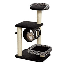 MidWest Homes for Pets Cat Tree, Escapade Cat Furniture, 4-Tier Cat Activity Tree w/Sisal Wrapped Support Scratching Posts and Lounging Cat Look-Out,