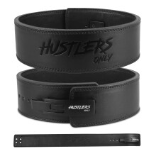 Hustlers Only Weight Lifting Belt with Lever Buckle Genuine Leather Gym Belt for Deadlift, Power Lifting, Workout Belt 10mm thickness for Back