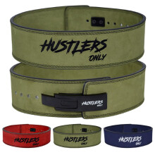 Hustlers Only Weight Lifting Belt with Lever Buckle Genuine Leather Gym Belt for Deadlift, Power Lifting, Workout Belt 10mm thickness for Back