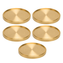 5 stuks Messing Cup Coaster Ronde-5 middelgrote koperen kopjes