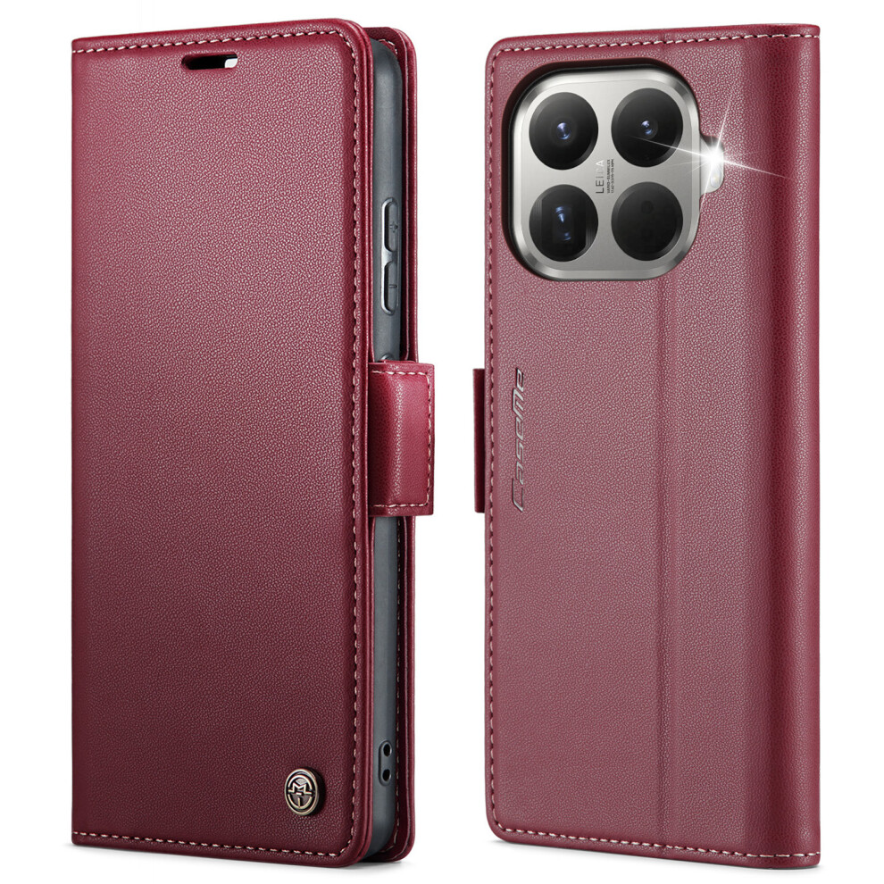 (Red) For Xiaomi 15T Pro Case Caseme 023 Series Rfid Blocking Glossy Stand Phone Cover Red 6914285338915