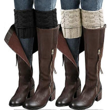 (As show, Style 1) 2 Pairs Womens Boot Cuffs Winter Short Cable Knit Leg Warmers Boot Socks Gifts
