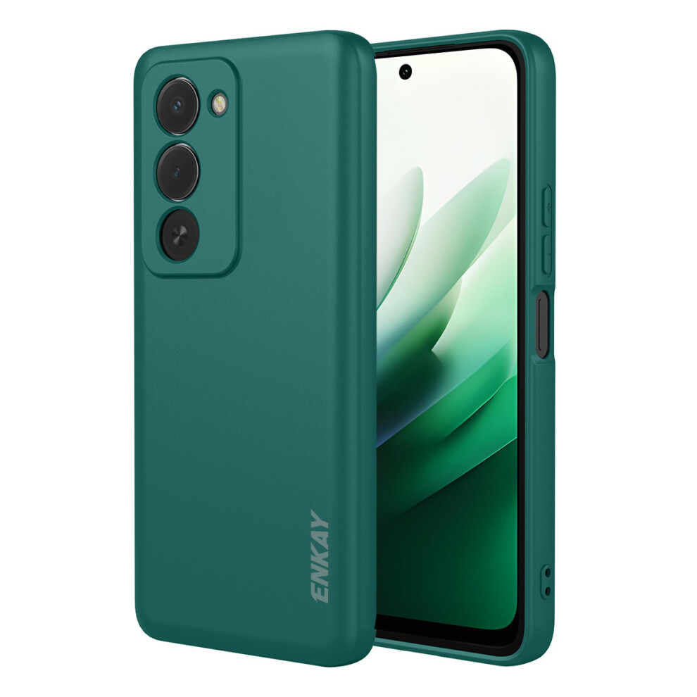 (Dark ) For Xiaomi Redmi 15 4G (Eu) (171Mm) / Xiaomi Redmi 15 5G (Eu) (171Mm) Silicone Case Enkay Hat Prince Straight Edge Cell Phone Bac Green 6914284303884