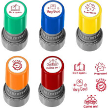 (As show, One size) 5pcs Teacher Stamps for School,Self-Inking Rubber Stamps School Stamps for Kids Education Teachers Review School Prizes