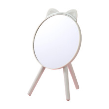 Miroir de maquillage lumineux en forme de cœur, écran tactile intelligent avec trois niveaux d'éclairage, miroir grossissant pour le bureau, la