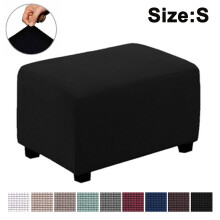 Luxe hoes voor poef, zachte, elastische jacquardstof, antislip ontwerp, meubelbeschermer voor rechthoekige poefs, kleine en grote maten,