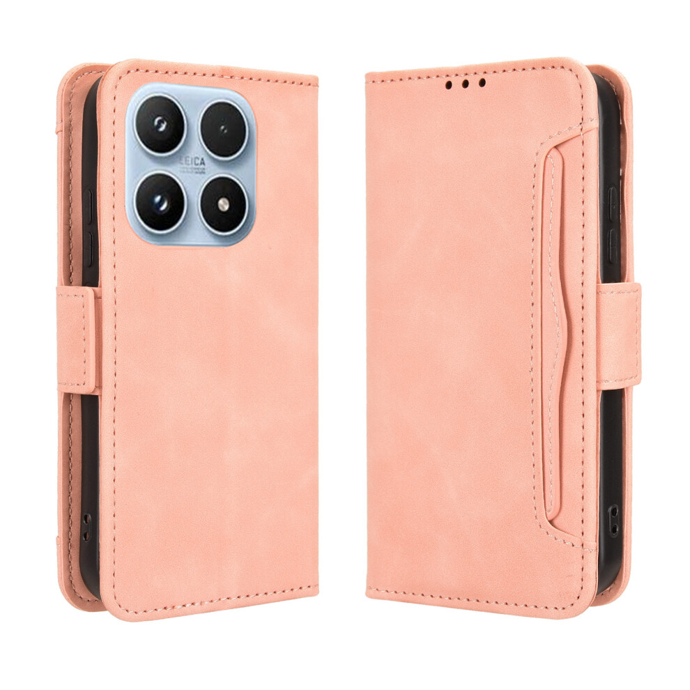 (Pink) For Xiaomi 17 Leather Case Phone Wallet Cover With Multiple Card Slots Pink 6914287700352