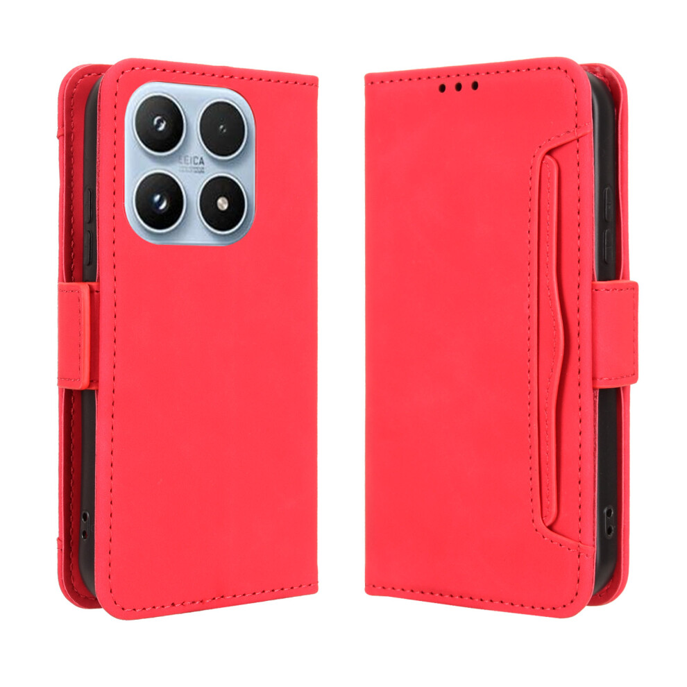 (Red) For Xiaomi 17 Leather Case Phone Wallet Cover With Multiple Card Slots Red 6914283741069