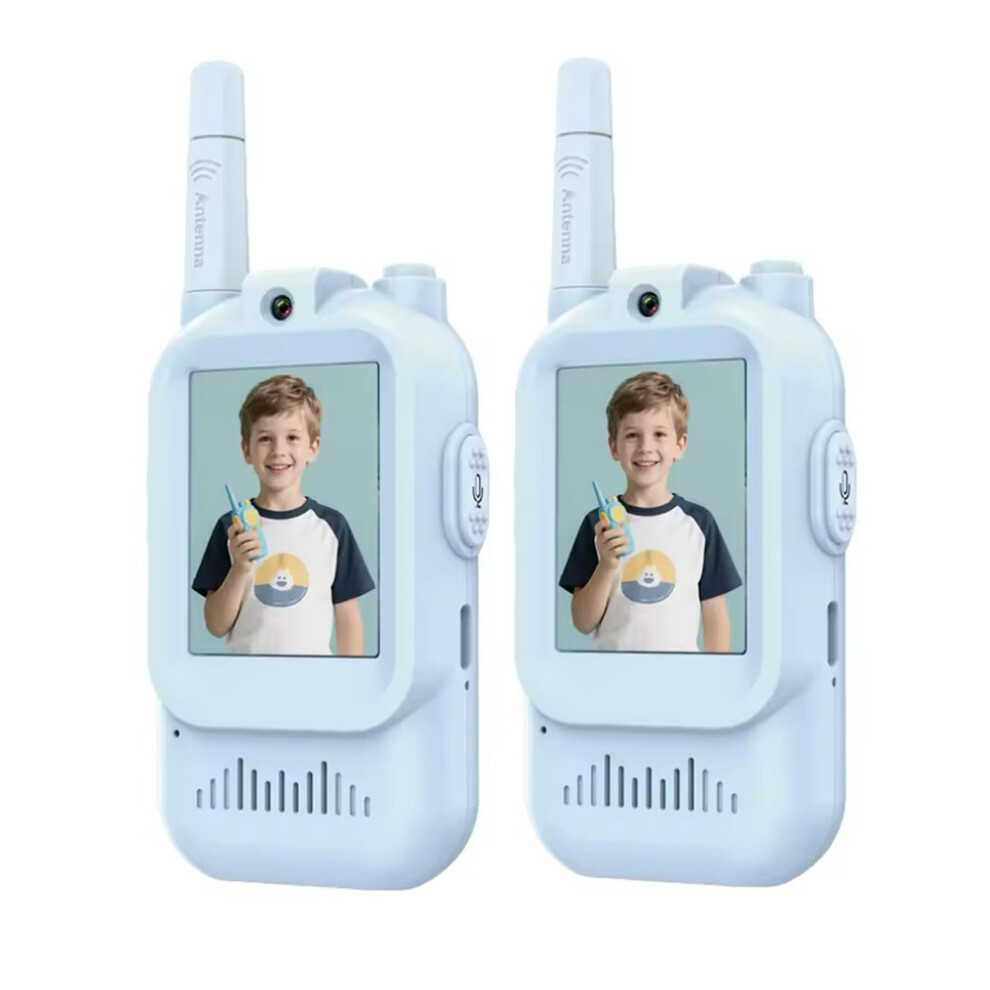 (Blue+Blue) 1 Pair Interactive Video Walkie Talkie Set For Children Blue 6914283755110