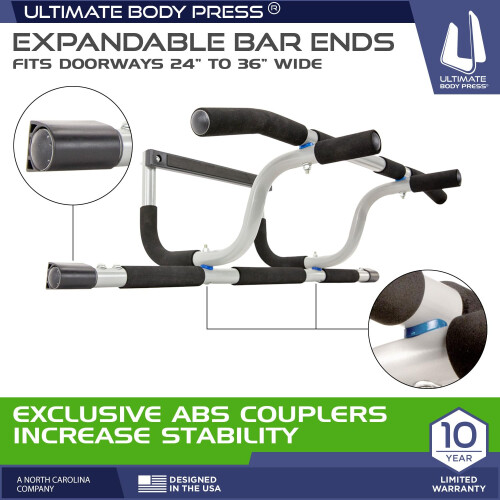 Ultimate Body Press XL Doorway Pull Up Bar with Elevated Bar & Adjustable Width 2