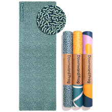 Downward Frog Printed Yoga Mat for Hot Yoga, Bikram, Thick Fitness & Pilates Mat for Comfort - Eco Natural Rubber, Vegan, Microfibre Towel Surface,