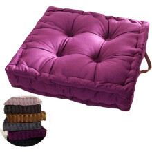 Almofada de chão confortável para meditação, com design acolchoado em tecido chenille macio para facilitar o transporte e uso em diversos locais.