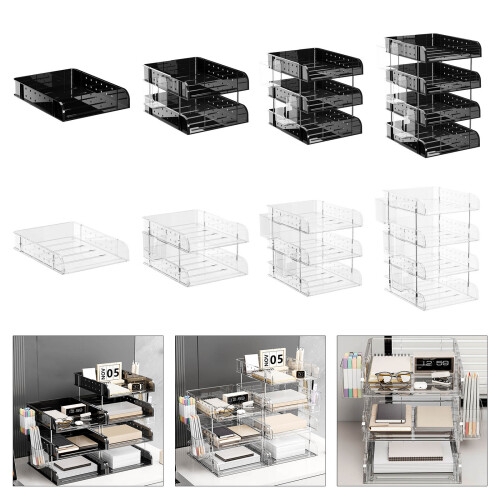 Multifunction File Letter Tray Organizers-transparent 4th floor 2