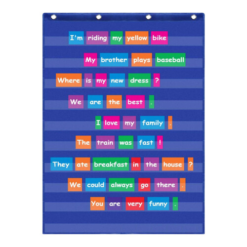 Standard Pocket Charts Clear 10 Pocket Charts Interactive-Blue