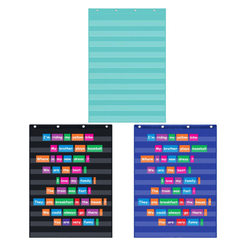 Standard Pocket Charts Clear 10 Pocket Charts Interactive-Blue 2