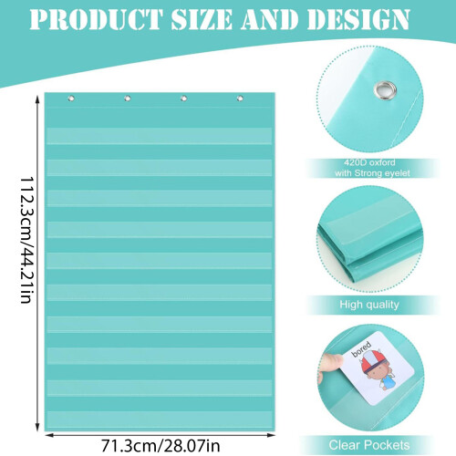 Standard Pocket Charts Clear 10 Pocket Charts Interactive-Blue 1