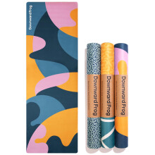 Downward Frog Printed Yoga Mat for Bikram, Hot Yoga, Fitness & Pilates - Light, Foldable, Travel Mat - Eco Natural Rubber, Vegan, Microfibre Towel