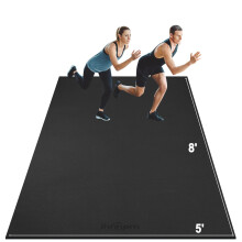 Innhom Large Exercise Mat for Home Gym Workout - Fitness Mat for Floor Exercises, HIIT, Cardio, Equipment - Heavy Duty Rubber Flooring (8" x 5" Black)