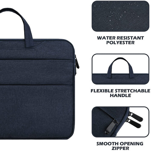 Capa protetora acolchoada para laptops de até 16 polegadas, com acolchoamento para absorção de impacto, forro macio e múltiplos bolsos. 2