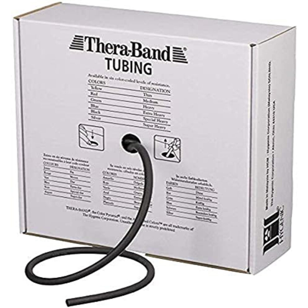 Theraband Latex Resistance Tube For Pilates, Home Gym, Rehab, Professional Physical Therapy, & Fitness Equipment, Resistance Training, Elastic Band,