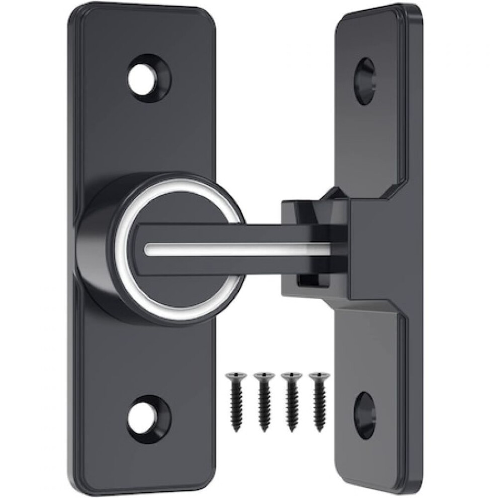 Gate Latch With Matte Black Finish, 90 Degree Sliding Door Lock Luminous Barn Door Locks And Latches For Anti Theft Security, Heavy Duty Zinc Alloy Do 9198585127265