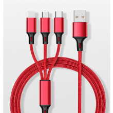 Moeiteloos opladen, nylon gevlochten multikabel voor universele compatibiliteit, 3-in-1 ontwerp ondersteunt snel opladen met flexibiliteit.