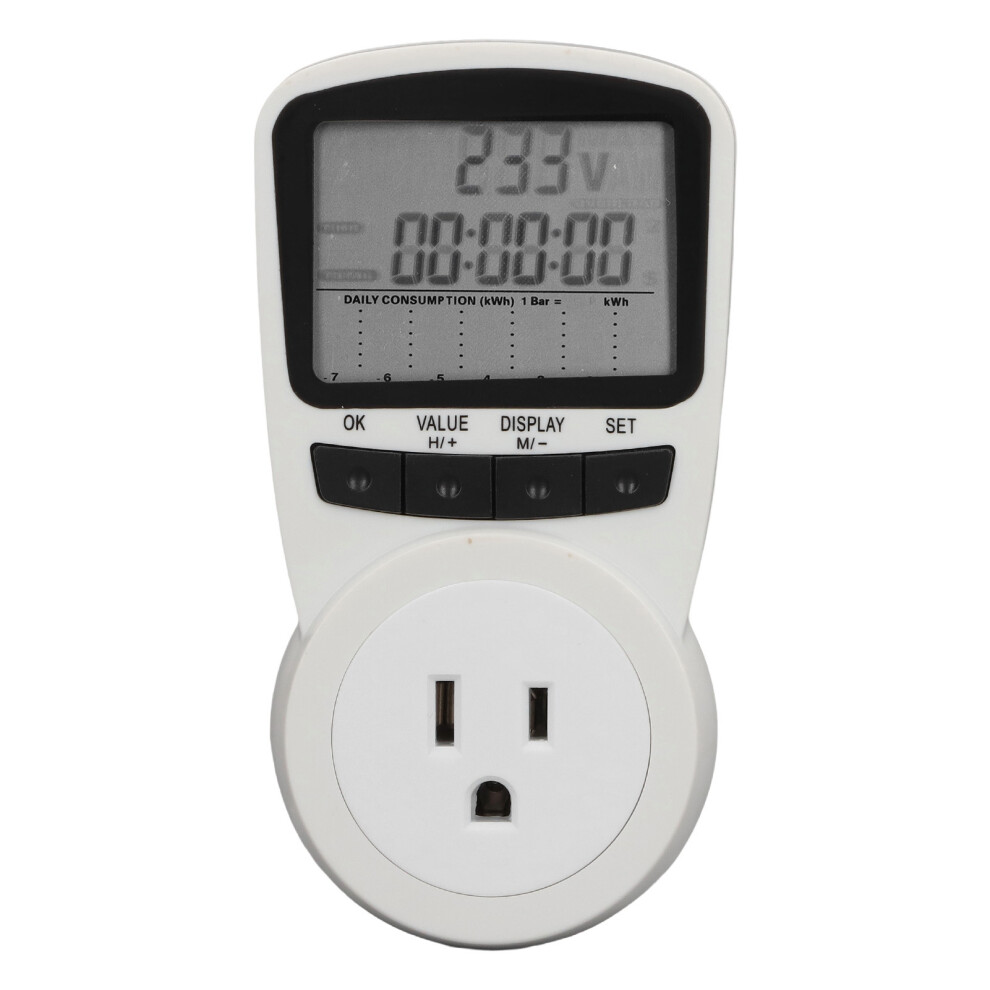 Lcd Display Wattage Monitor For Household Appliances, Automatic Cost Calculator With Overload Protection 9198585127999