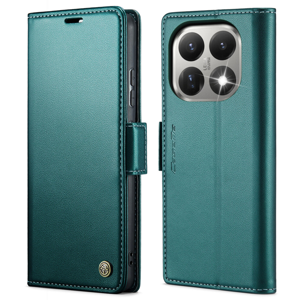 (Green) For Xiaomi 15T Case Caseme 023 Series Rfid Blocking Glossy Stand Phone Cover Green 6914281710036