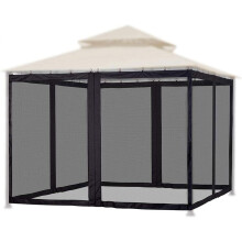 Protective Gazebo Netting, Universal Durable Polyester Material, Easy Install Zipper Entry, Weather-Resistant, Fits Most Gazebos, 10x10 Canopy (Black)